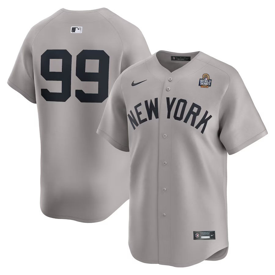 Men's New York Yankees Aaron Judge #99 Gray 2024 World Series Limited Jersey